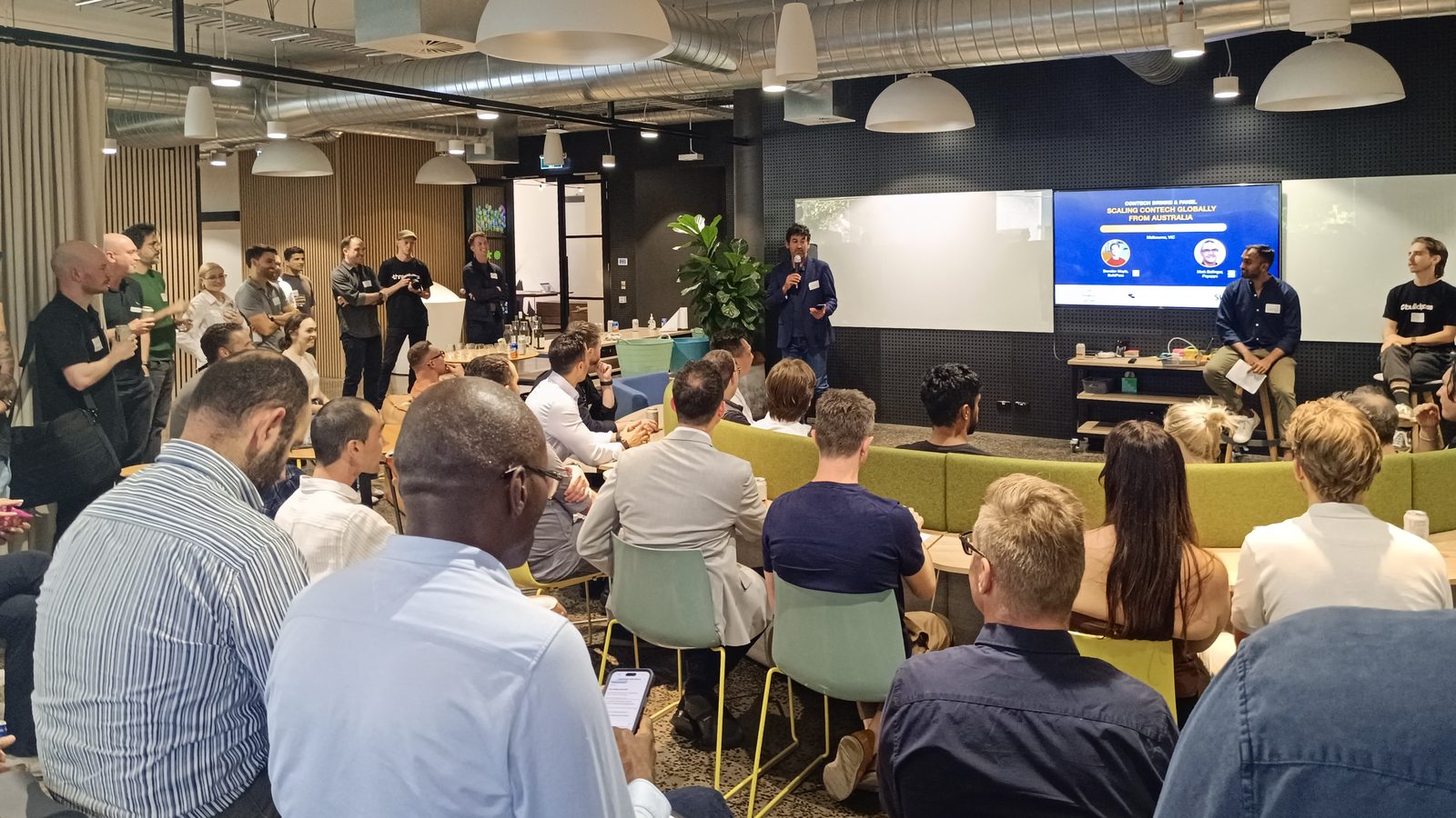 Attendees connecting at an All Along event